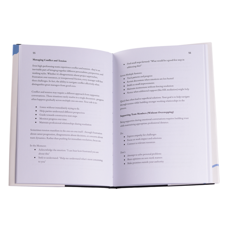 The High-Impact 1:1 Playbook, a guide for enhancing manager check-ins, featuring proven frameworks, templates, and accountability strategies, designed for use with The Unstuck Box®.