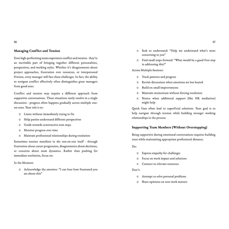 The High-Impact 1:1 Playbook shown enhances manager check-ins with practical steps, templates, and scenarios for effective, growth-driven one-on-one meetings.