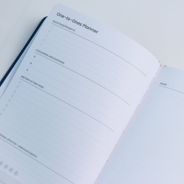 Open planner with 'One-to-Ones Planner' section on a white background