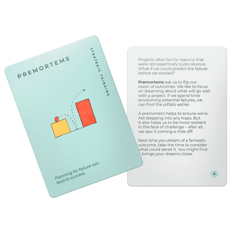 The Unstuck Box: A close-up of a deck of career coaching cards designed to help improve strategic thinking, problem-solving, and decision-making.