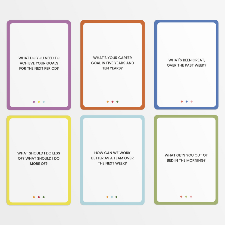 The Unstuck Box® 1-to-1 Core Kit (5 + 1 Bundle) includes five decks and a playbook, designed to enhance workplace communication and leadership skills.