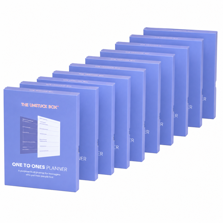 Ten One to Ones Planners arranged as a larger team pack