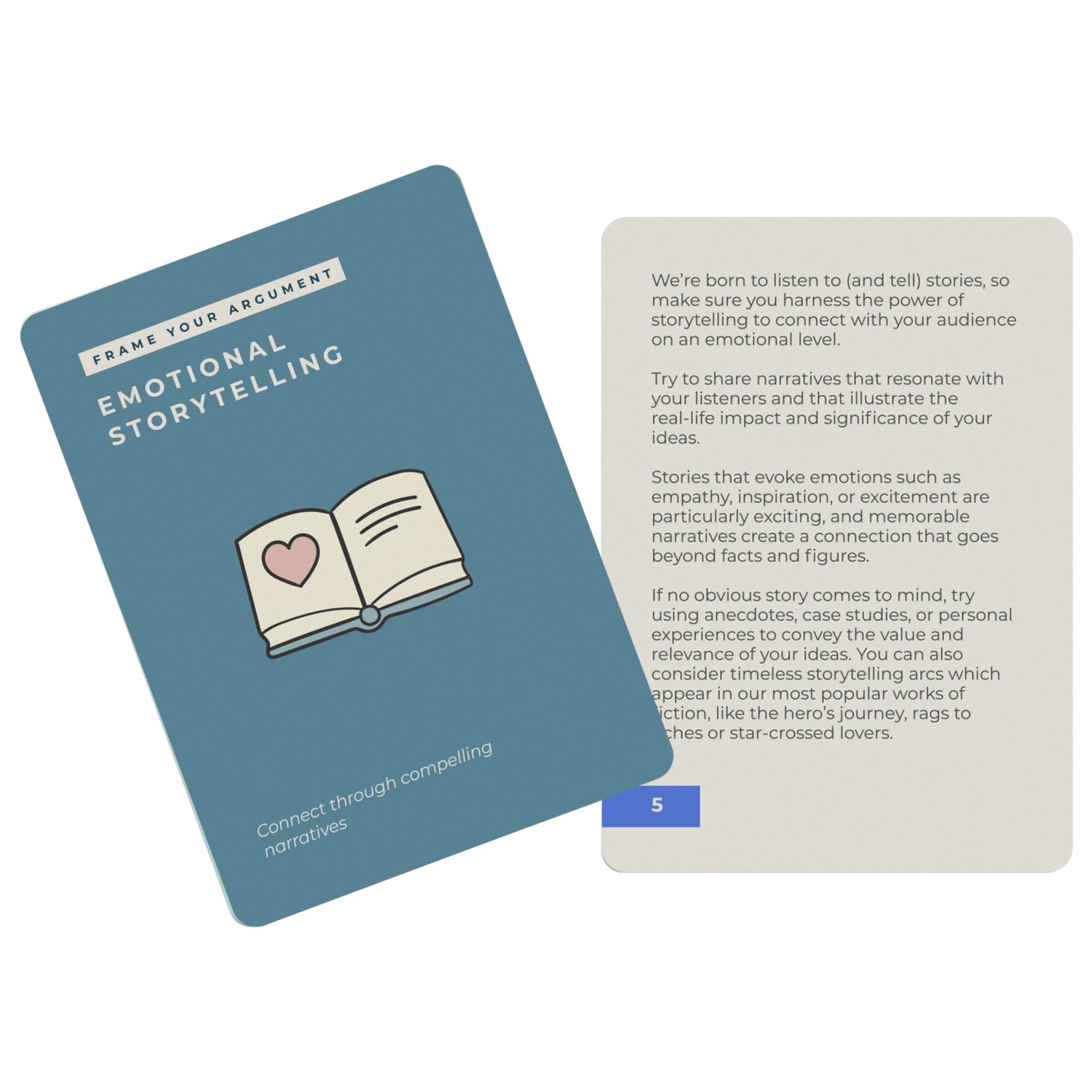 The Unstuck Box: Perfect Persuasion, featuring a blue book-themed card with a heart, designed to master the art of persuasion.