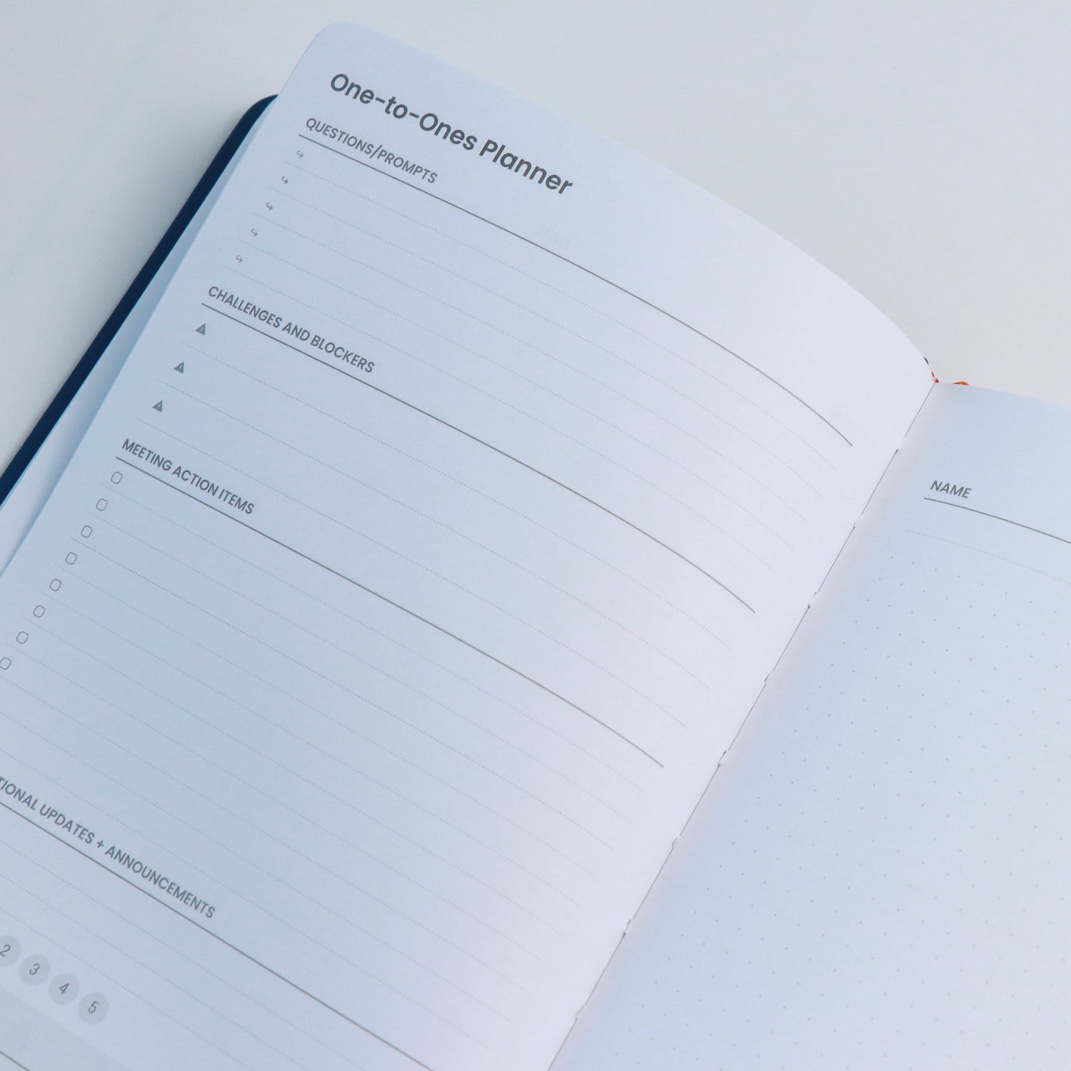 Open planner with 'One-to-Ones Planner' section on a white background