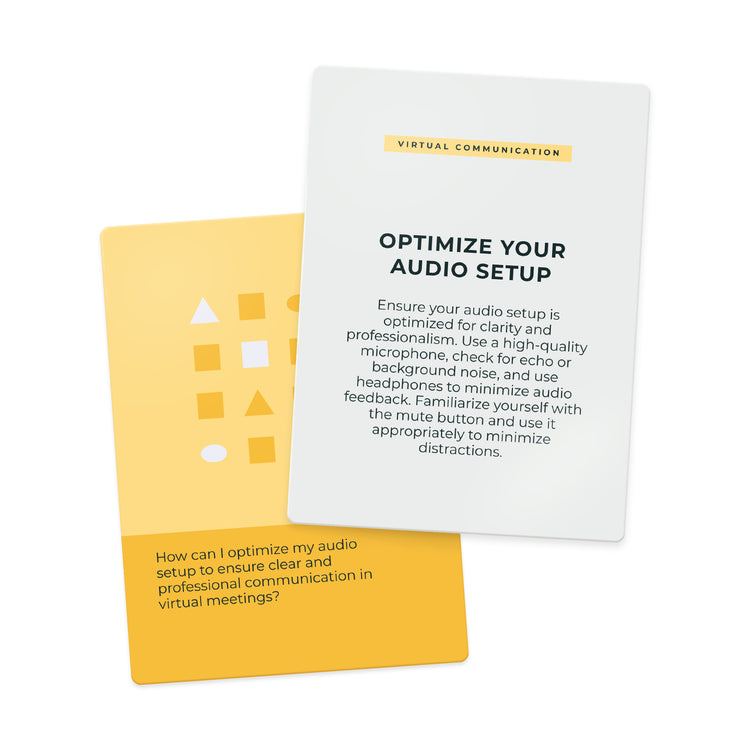 The Unstuck Box: Workplace Communication deck, a set of cards with black text, offers strategies for effective workplace communication and collaboration.