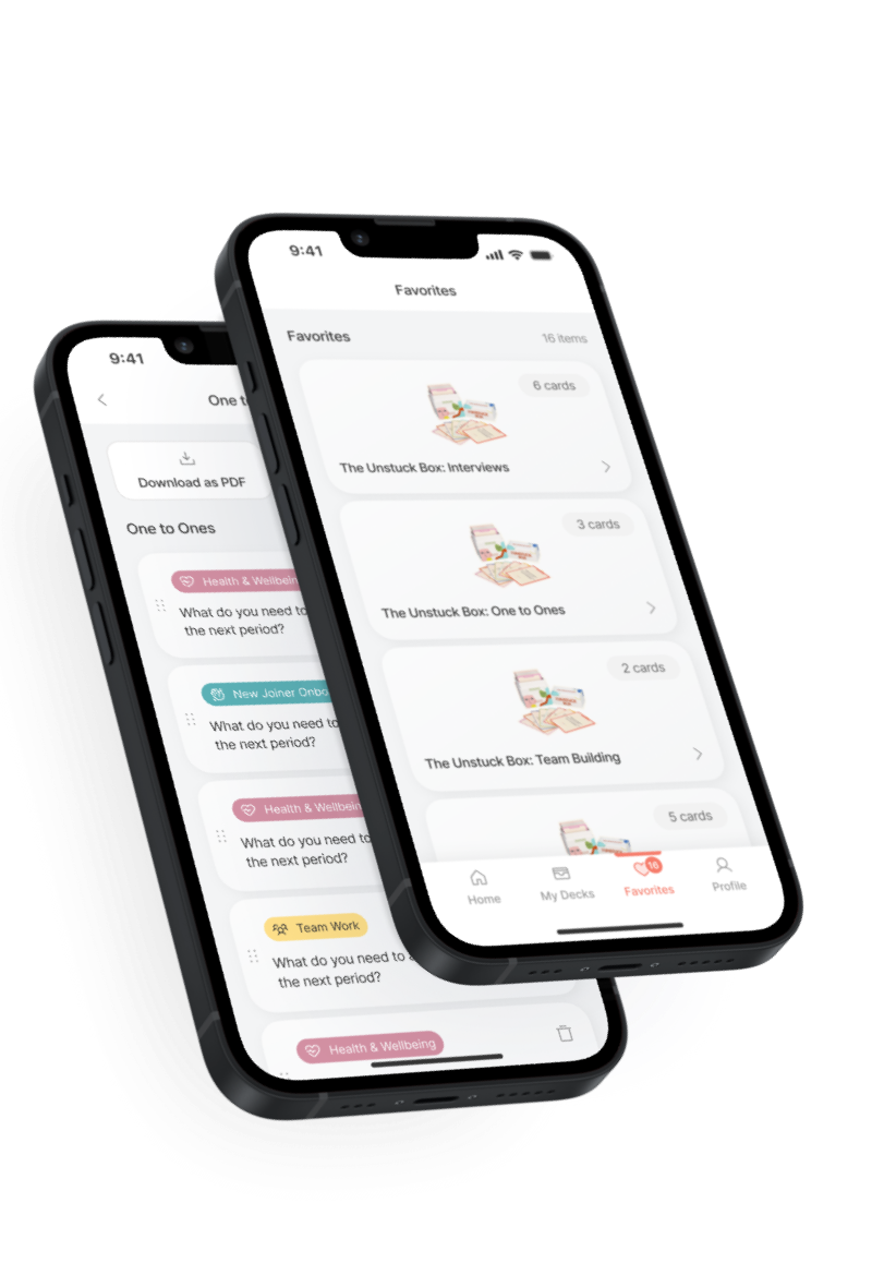 All Digital Decks: 1 Year Subscription visualizes a toolkit for leaders, offering digital decks for team engagement, communication, and personalized guidance in leadership conversations.