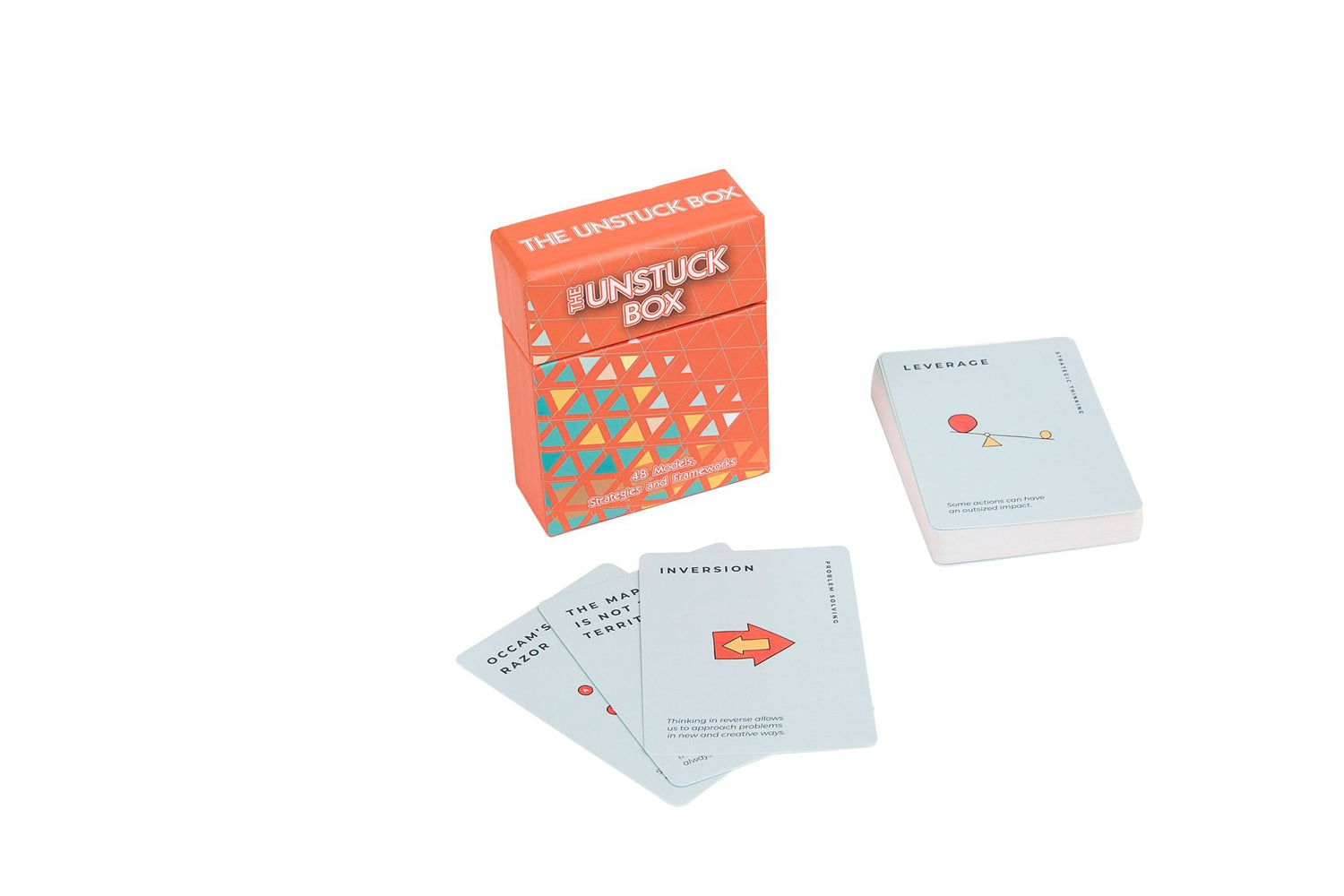 The Unstuck Box - Upsized Edition: A box containing a deck of cards designed to enhance strategic thinking, problem-solving, decision-making, project management, and leadership skills.